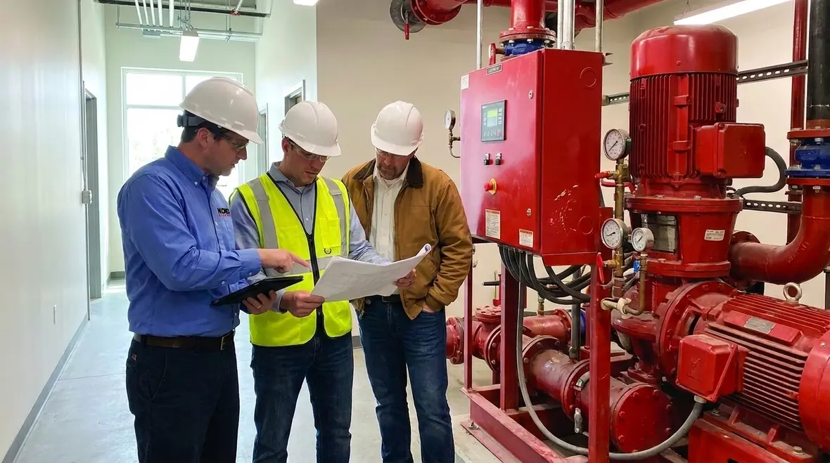 Fire pump electrical room with properly routed and labeled conductors