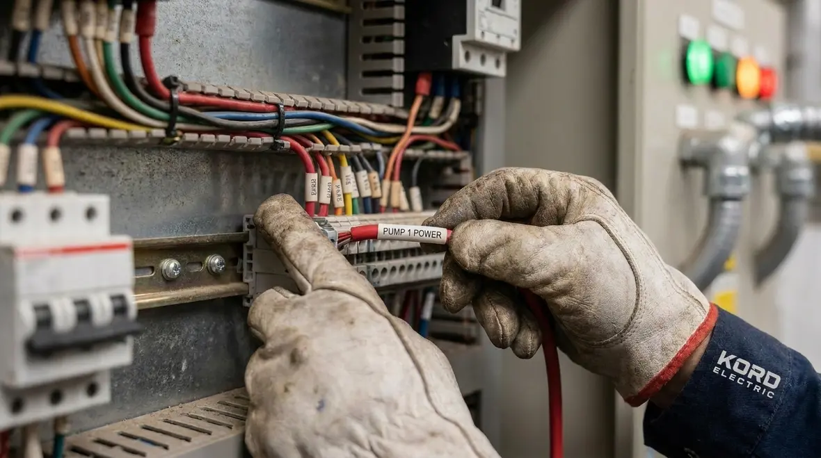Fire pump wiring layout and voltage drop review for a major property building