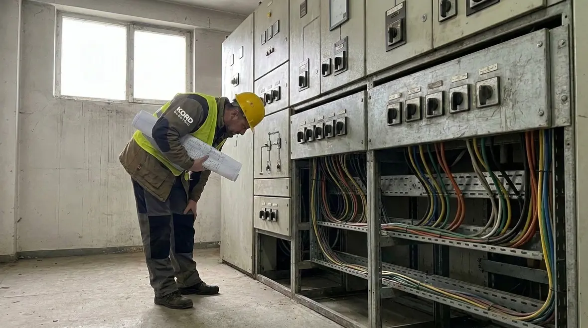 Industrial plating DC process power equipment near a code-compliant electrical installation
