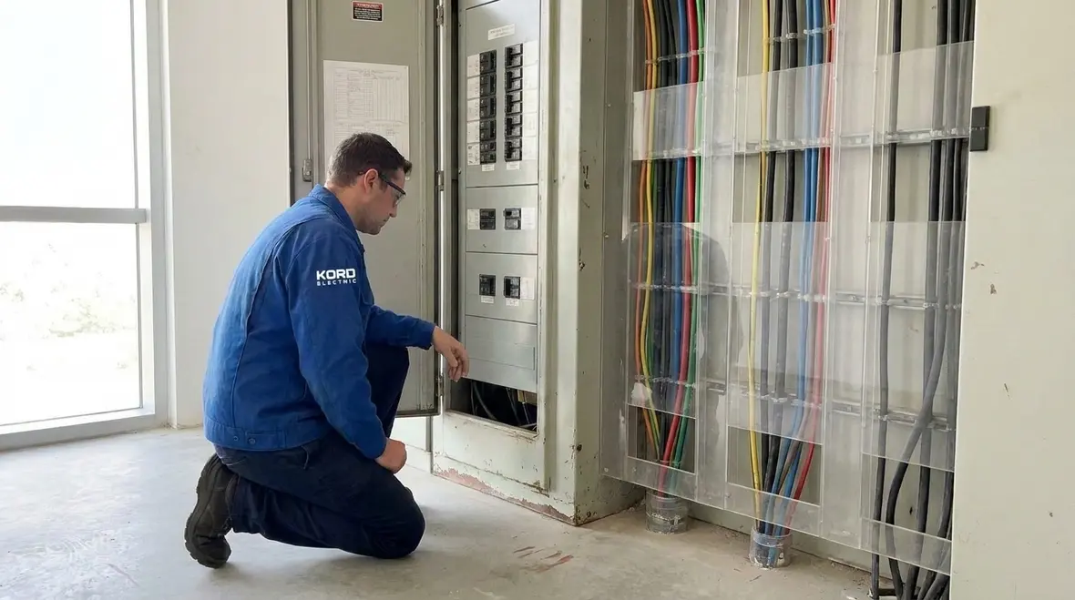 Protected and separated electrical wiring with clear equipment access