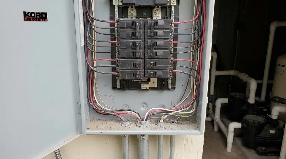 Pool electrical panel and protection devices configured to NEC standards