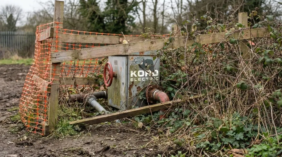 Irrigation controller installation with clearly marked NEC-compliant disconnects