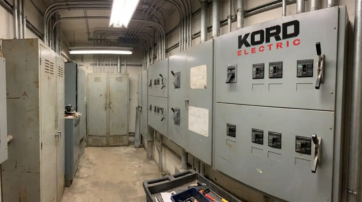 Irrigation control panel integrated into a commercial electrical distribution room