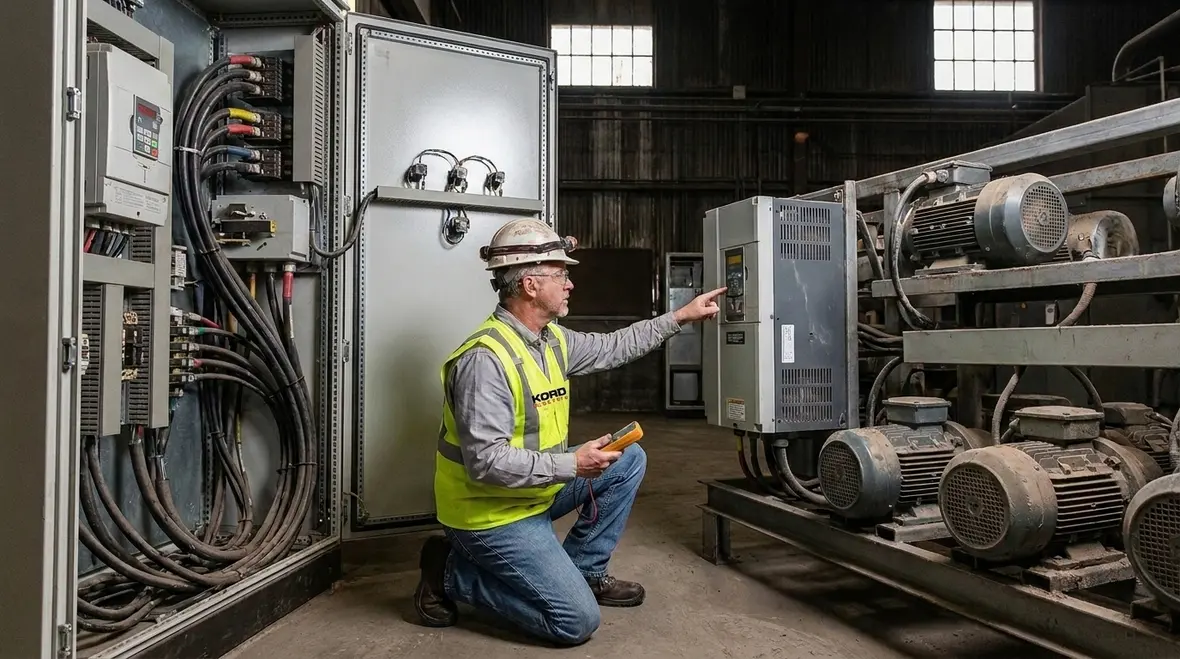 Electricians reviewing NEC Section 675.10 multiple motors one branch circuit design