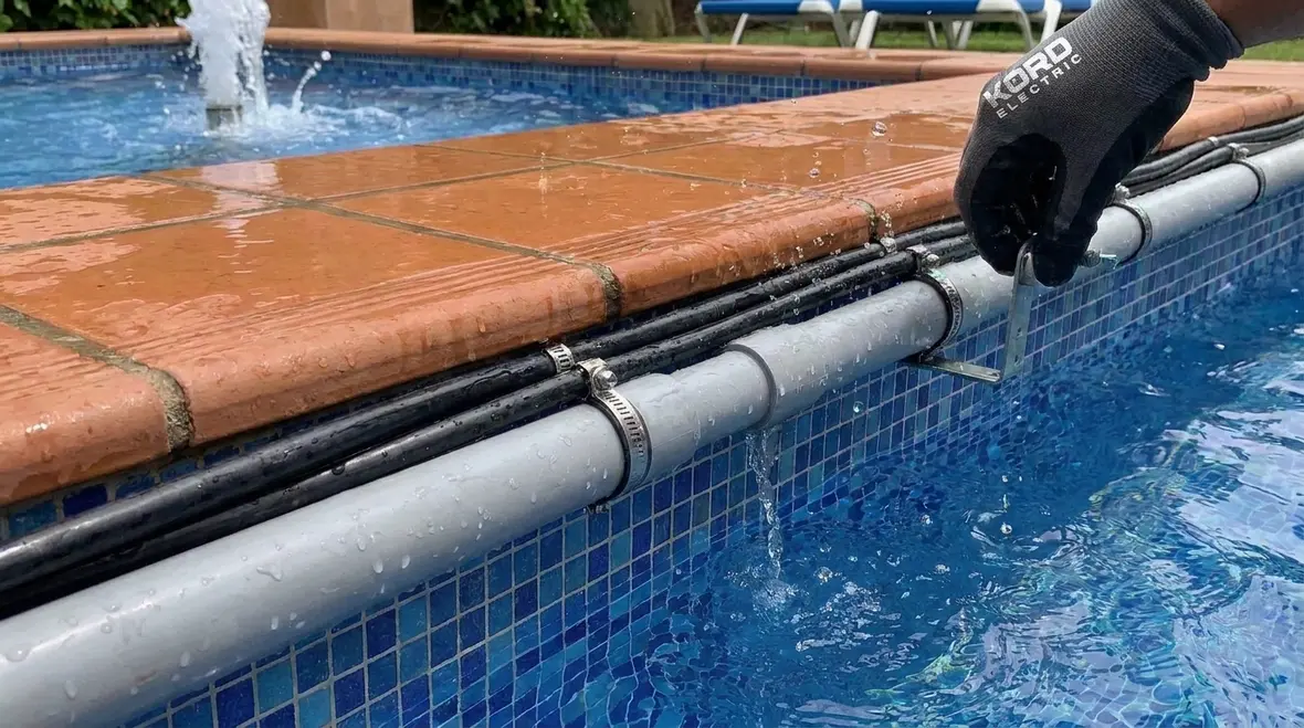 Bonding and grounding conductors for pool heater and associated metal parts