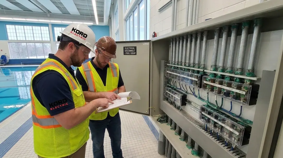 Integrated pool, fire, and building electrical systems in a major property