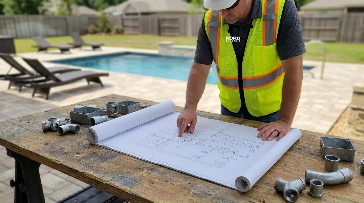 Commercial pool deck electrical distribution designed for reliability and code compliance