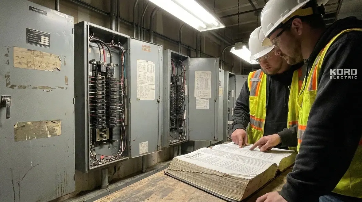 Electrode heating transformer integrated into a commercial electrical system
