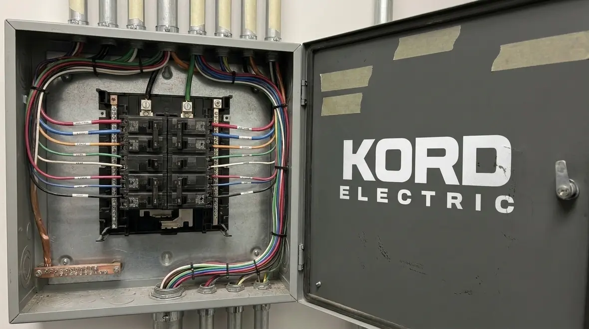 Commercial electrical room showing coordinated overcurrent protection layout