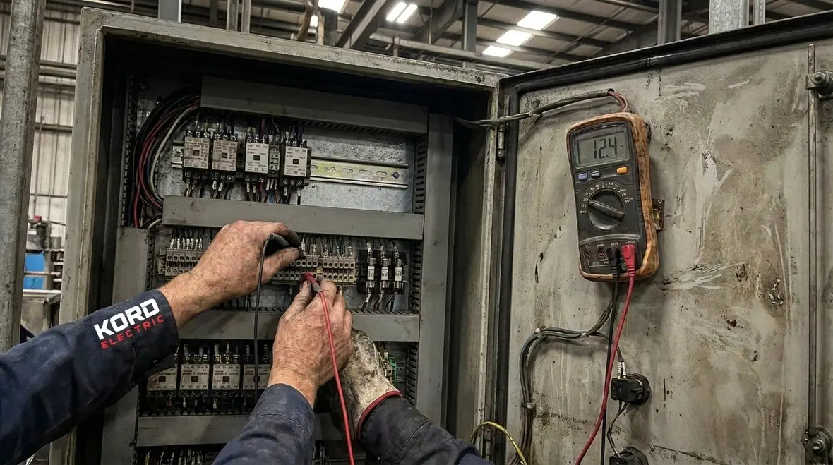 Field testing of electrode heating control circuits in a commercial facility