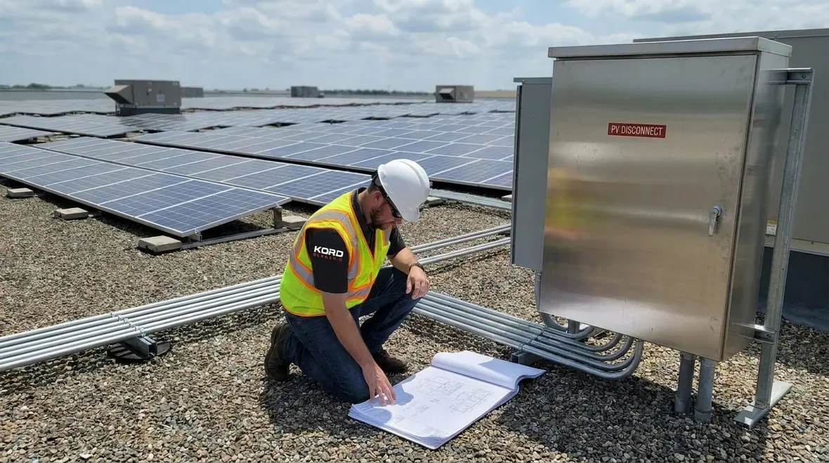 Commercial solar array integrated into an existing industrial electrical system