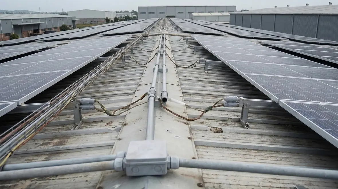 PV station integrated with commercial building electrical systems