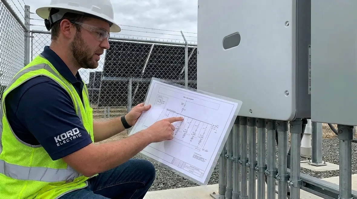 PV station isolation disconnect layout for a commercial facility