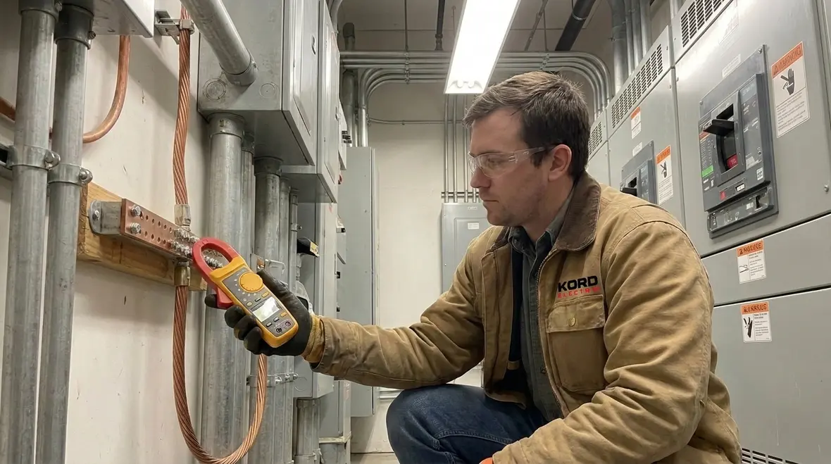 Technicians reviewing NFPA 70 wind electric scope requirements against commercial single-line diagrams