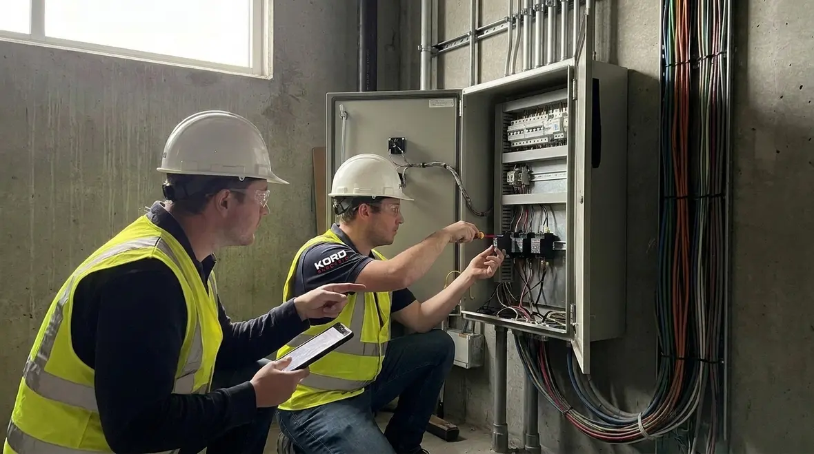 Commercial facility fire pump room with documented surge protection